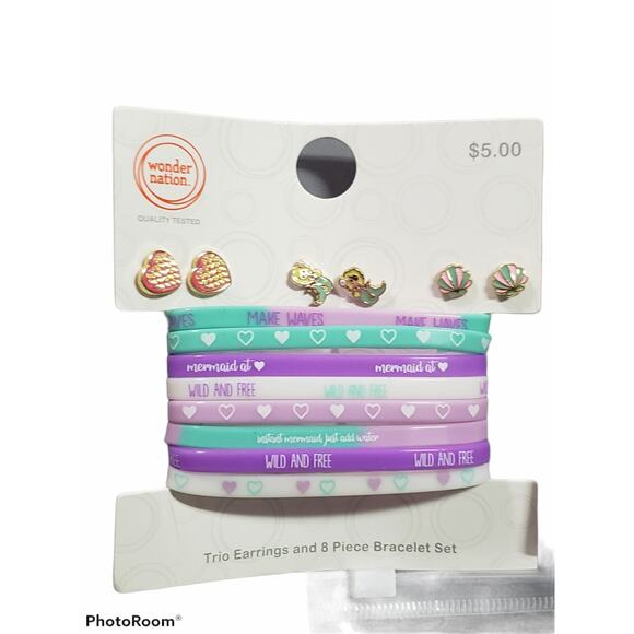 Make Your Own Bracelets (10) & Earring Bracelet Jewelry Set (2) Heart & Unicorn - Picture 2 of 12